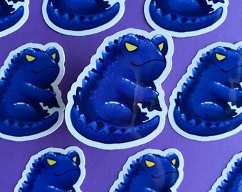 Gojira Frosch Vinyl Aufkleber | ca. 1,5 x 2,5 cm | wasserfester Sticker grusel Monster