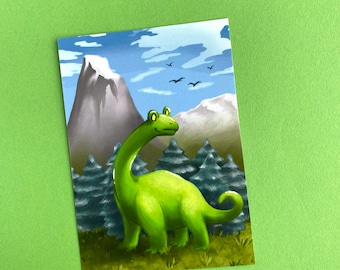 Dinosaurs Frog postcard | 4 x 6 inch froggy card