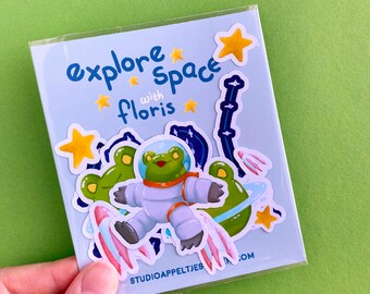 Space frogs sticker pack | Explore space with Floris the Frog planner stickers