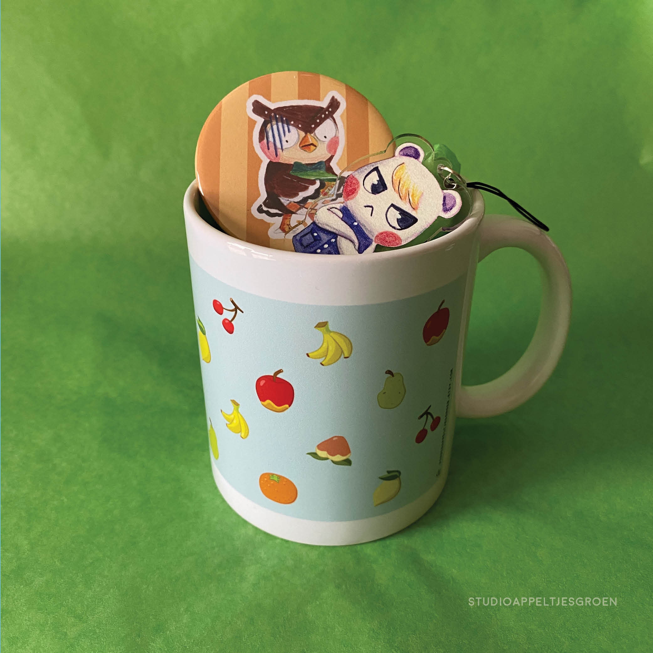 Mug Gift Set ACNH Mug button charm Etsy