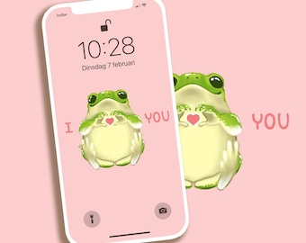 i frog you phone wallpaper | cute frog digital wallpaper