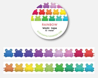 Rainbow Frog washi tape | pride LGBTQA+ rainbow cute paper tape