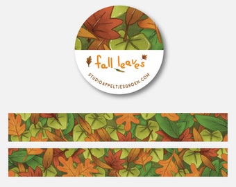 Fall leaves washi tape | cute stationery autumn cottagecore