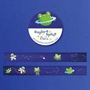 Esplora il nastro washi Space Frog / nastro di cancelleria carino con rana