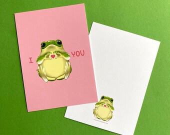 i frog you Postkarte | 10 x 18 cm süßer Frosch zum Valentinstag