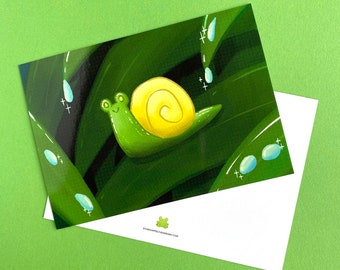 Snail postcard | mini art print A6 size (105 x 148.5 mm, 4 x 6 inches)