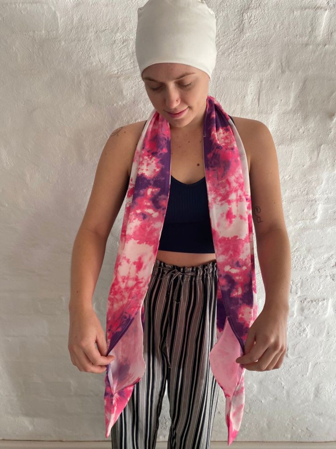 Mascetomy Drain Support Scarf, Hair Loss Cancer Head Scarf, Chemo Hat
