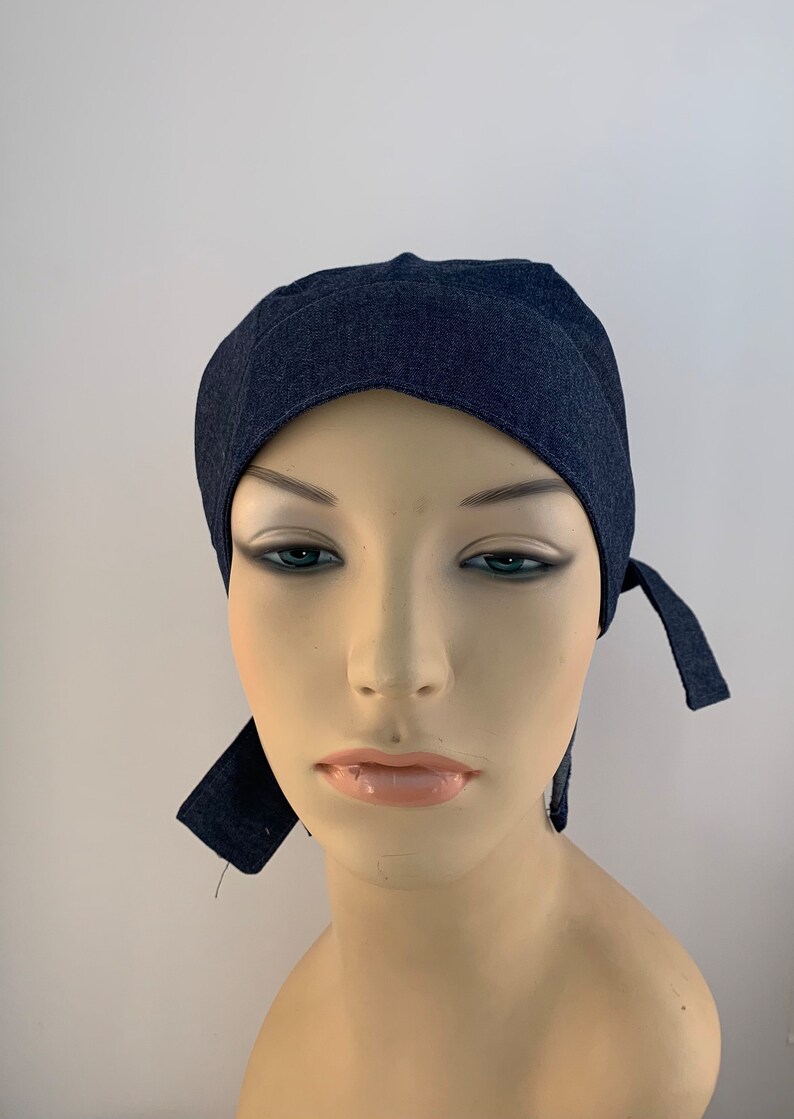 Fitted Denim Bandana Head Covering Hair Accessory for Etsy
