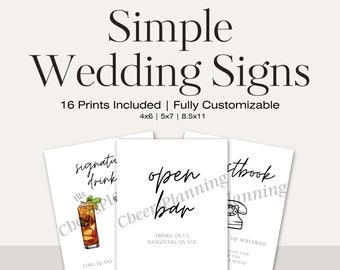 Customizable Wedding Sign Templates: 16 Piece Set (Digital Download)