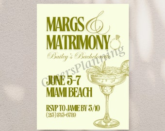 Margs & Matrimony Bachelorette Invitation Template (Digital Download)