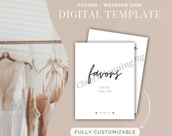 Customizable Wedding Favors Sign Template (Digital Download)