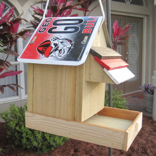 University of Georgia Bulldogs Handcrafted Bird Feeder