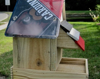University of Louisville Cardinals Handmade Novelty Bird Feeder with license plate roof