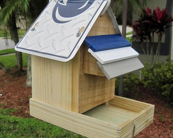 Pennsylvania State University Football Handmade Novelty Bird Feeder with License Plate Roof