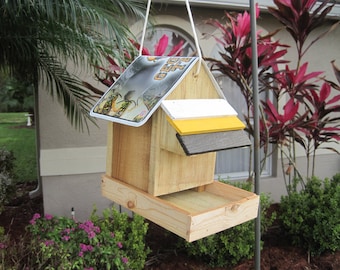 Georgia Tech Handmade Novelty Bird Feeder with License Plate Roof