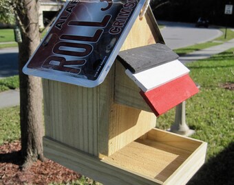 University of Alabama Handmade Novelty Bird Feeder with License Plate Roof