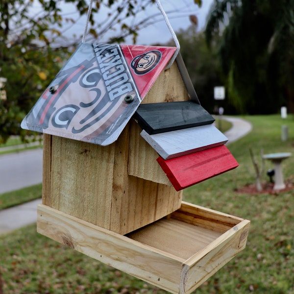 Ohio State Handcrafted Custom Bird feeder