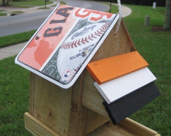 San Francisco Giants Baseball Handmade Novelty Bird Feeder with License Plate Roof