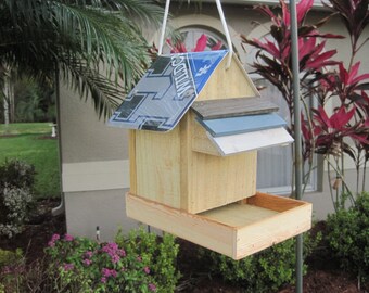University of Kentucky Football Handmade Novelty Bird Feeder with License Plate Roof