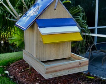 Minnesota Vikings Football Handmade Novelty Bird Feeder with License Plate Roof
