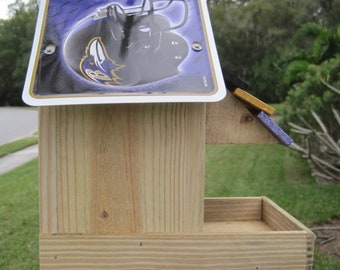 Baltimore Ravens Football Handmade Novelty Bird Feeder with License Plate Roof