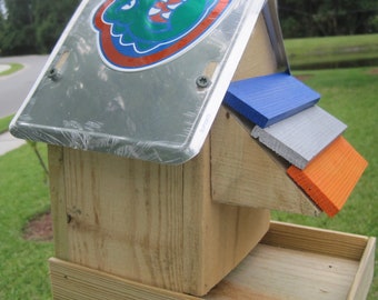 University of Florida Gators Handmade Novelty Bird Feeder with License Plate Roof
