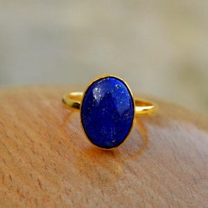 Lapis Lazuli Yellow Gold Ring-9K,14K,18K,22K Solid Gold Rings-January Birthstone Gold Ring -Gold Wedding Ring -Yellow Gold Ring-Lapis Ring