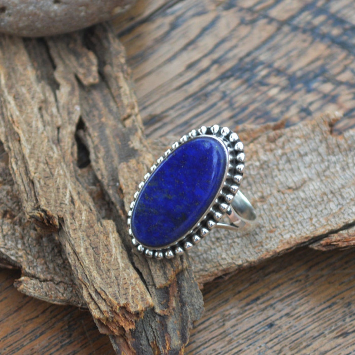 Lapis Lazuli Gemstone Ring designer Lapis Ring bezel Work - Etsy