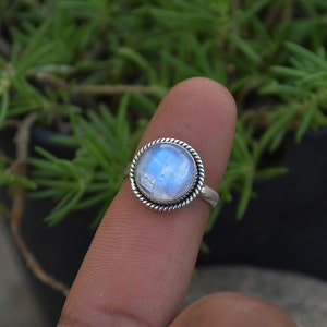 Rainbow Moonstone Ring Designer Moonstone Ring Sterling - Etsy