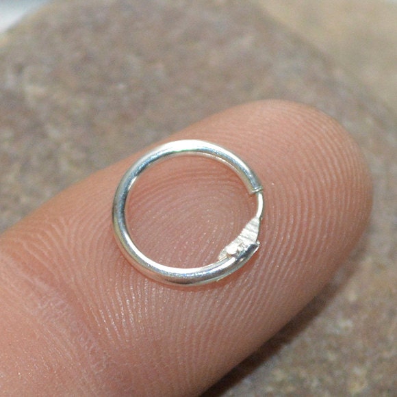 18 Gauge Nose Ring Solid Sterling Silver Size 10mm Thin Etsy