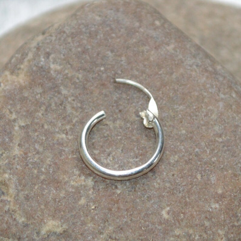 18 Gauge Nose Ring Solid Sterling Silver Size 10mm Thin Etsy