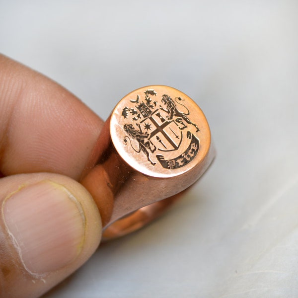 Coat of Arms Ring, Family Crest Rings, Custom Signet Ring, Crest Ring, Price Family Crest Signet Ring Father's Day Gift Jewelry, Unique Gift