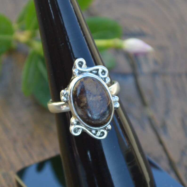 Solitaire Birthstone Gift Ring Jasper Gemstone Gift Ring Designer Ring Natural Pietersite Jasper Ring 925 Sterling Silver Ring