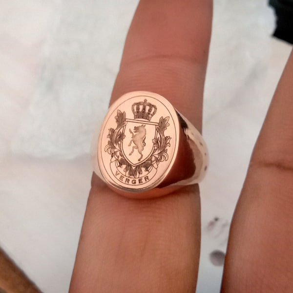 Coat of Arms Ring, Family Crest Rings, Custom Signet Ring, Crest Ring, Family Crest Signet Ring Father's Day Gift Jewelry, Unique Gift