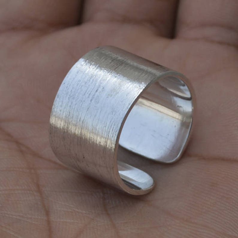 Wire Matte Finish Rings 15mm Wide 925 Sterling Silver Ring Matte Finish Ring Comfort - Etsy