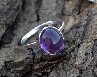 Amethyst Sterling Silver Ring: February Birthstone Artisan Jewelry
