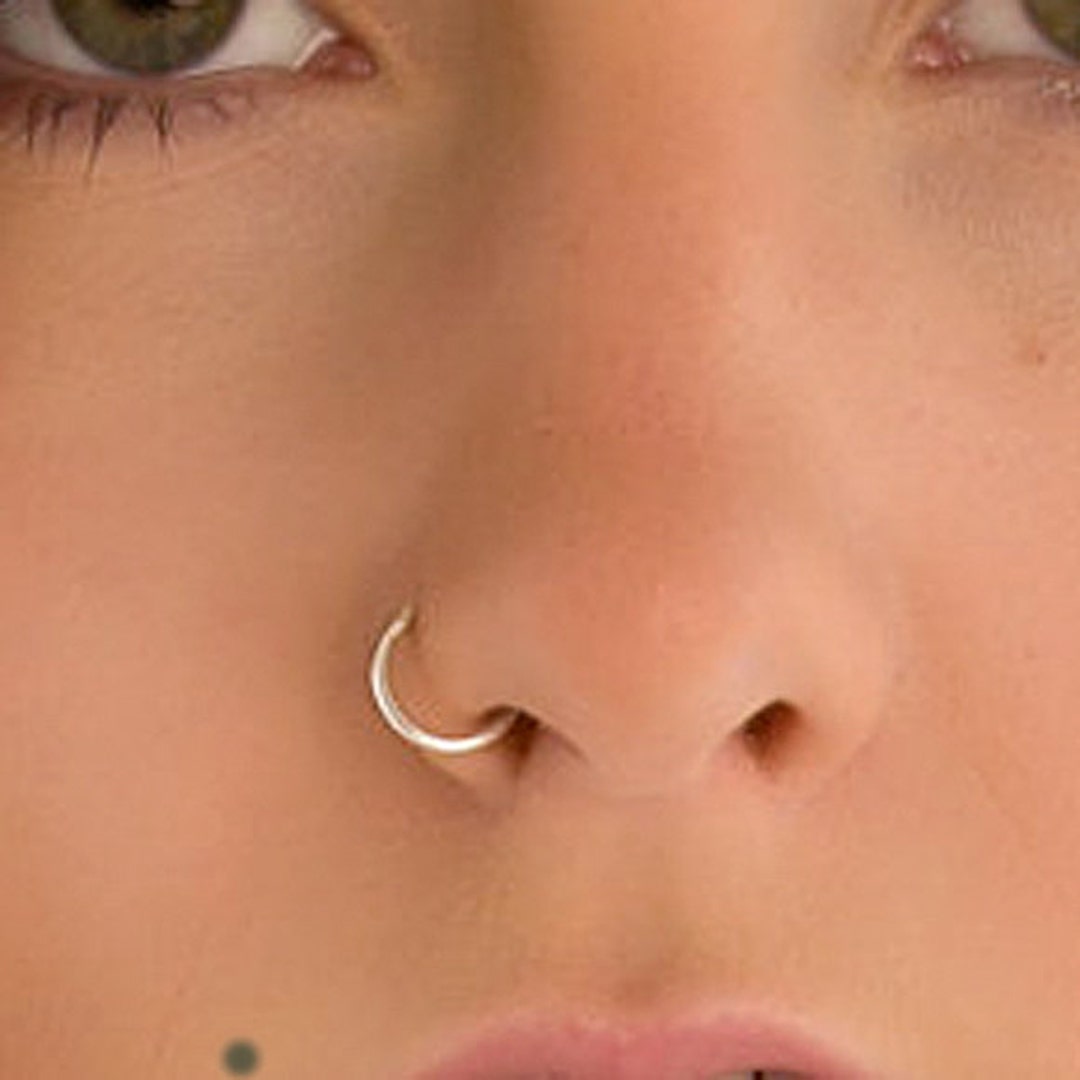 18 Gauge Nose Ring Solid Sterling Silver Size 10mm Thin Etsy