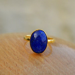 Lapis Lazuli Yellow Gold Ring-9K,14K,18K,22K Solid Gold Rings-January Birthstone Gold Ring -Gold Wedding Ring -Yellow Gold Ring-Lapis Ring