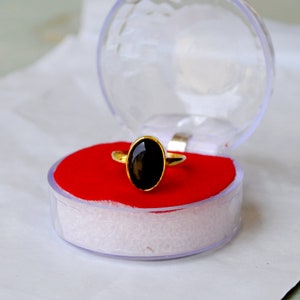 Natural Black Onyx Yellow Gold Ring- 14K Yellow Gold Ring -December Birthstone Ring -Gold Wedding Ring -Yellow Gold Ring-Onyx Ring Jewelry