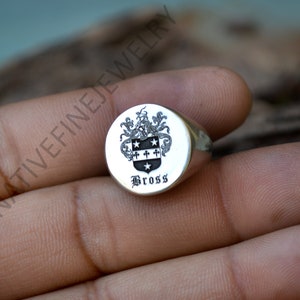 Wappen Ring, Familienwappen Ring, Siegelring Familienwappen, Siegelring mit Gravur, Siegelring mit Gravur, personalisierter Schmuck