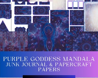 Purple Goddess Mandala Junk Journal & Papercraft Papers