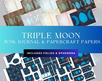 Triple Moons Junk Journal & Papercraft Papers