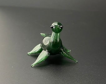 Moss Green Glass Nessie Sculpture – Loch Ness Monster Figurine
