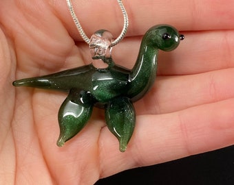 Nessie Pendant - Glass Loch Ness Monster Sea Serpent Necklace