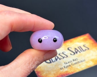 Glass Worry Stone Cute Comfort Creature - handmade pocket sensory stone or figit - helps with adhd and anxiety