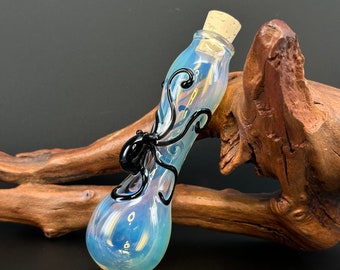 Octopus Glass Bottle / Bodice Chiller / Potion Bottle / Spell bottle - renaissance Faire accessories fairytale mermaid pirate cooler