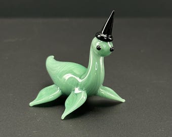 Glass Witch Sea Monster, Mini Nessie Sculpture