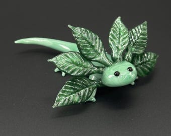 Forest Axolotl Glass Sculpture