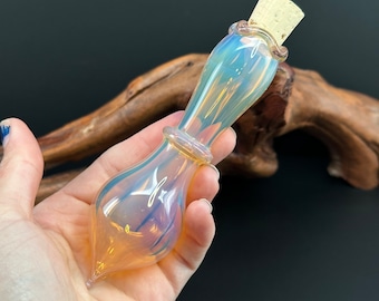 Hand Blown Glass Potion Bottle – Opal Toned Fairytale Decor