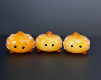 Glass Axolotl Worry Stone – Handmade Comfort Creature, Sensory Fidget